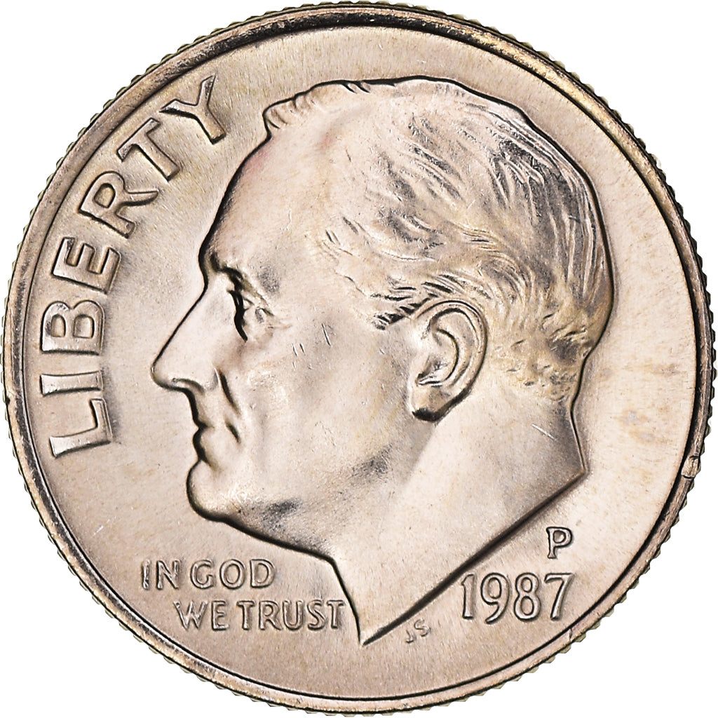 Münze, Vereinigte Staaten, Roosevelt Dime, Dime, 1987, U.S. Mint, Philadelphia