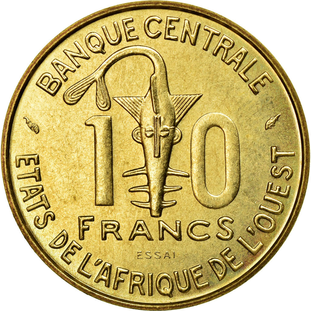 Monnaie, West African States, 10 Francs, 1981, FDC, Laiton, KM:E12
