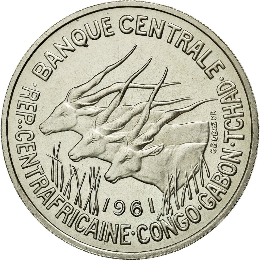 Münze, Äquatorial Afrikanische Staaten, 50 Francs, 1961, Paris, STGL, Nickel