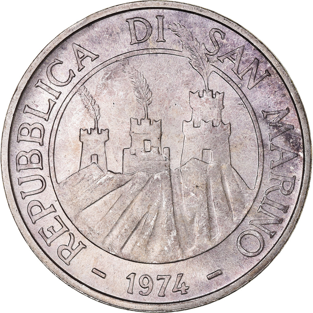 Moneda, San Marino, 500 Lire, 1974, Rome, FDC, Plata, KM:37