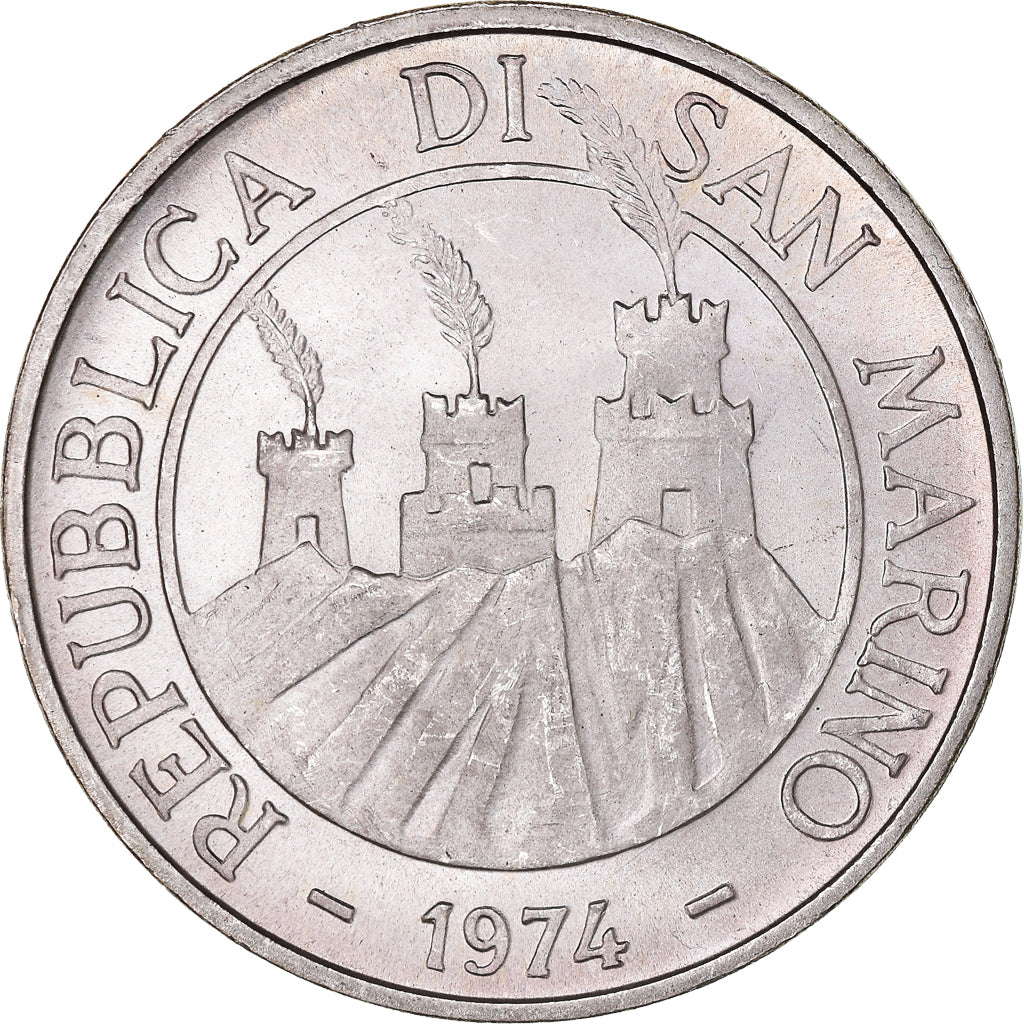 Moneta, San Marino, 500 Lire, 1974, Rome, MS(65-70), Srebro, KM:37