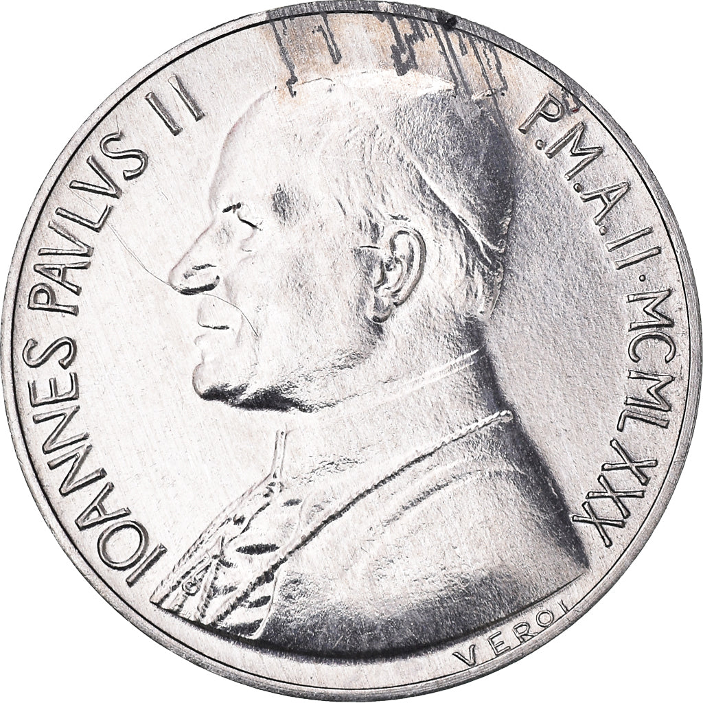 Moneda, CIUDAD DEL VATICANO, John Paul II, 10 Lire, 1980, AN 2, MBC, Aluminio