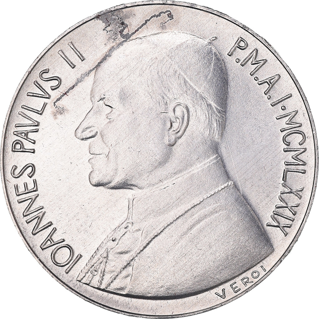 Munten, Vaticaanstad, John Paul II, 10 Lire, 1979, Roma, ZF, Aluminium, KM:143