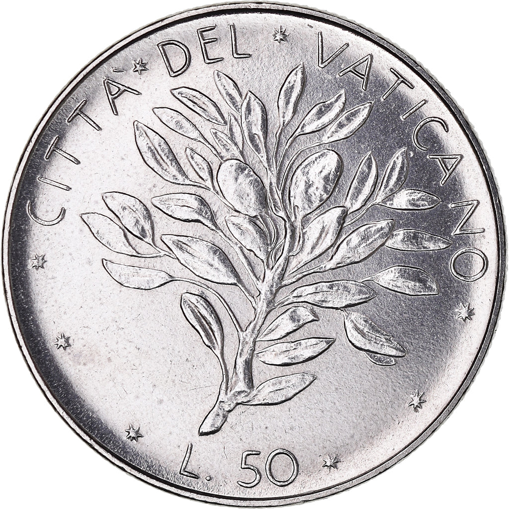Moeda, CIDADE DO VATICANO, Paul VI, 50 Lire, 1974, Roma, MS(65-70), Aço