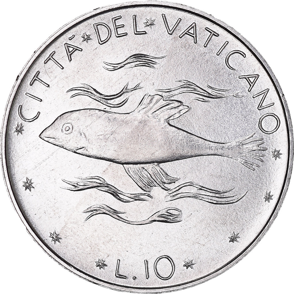 Monnaie, Cité du Vatican, Paul VI, 10 Lire, 1974, Roma, FDC, Aluminium, KM:119