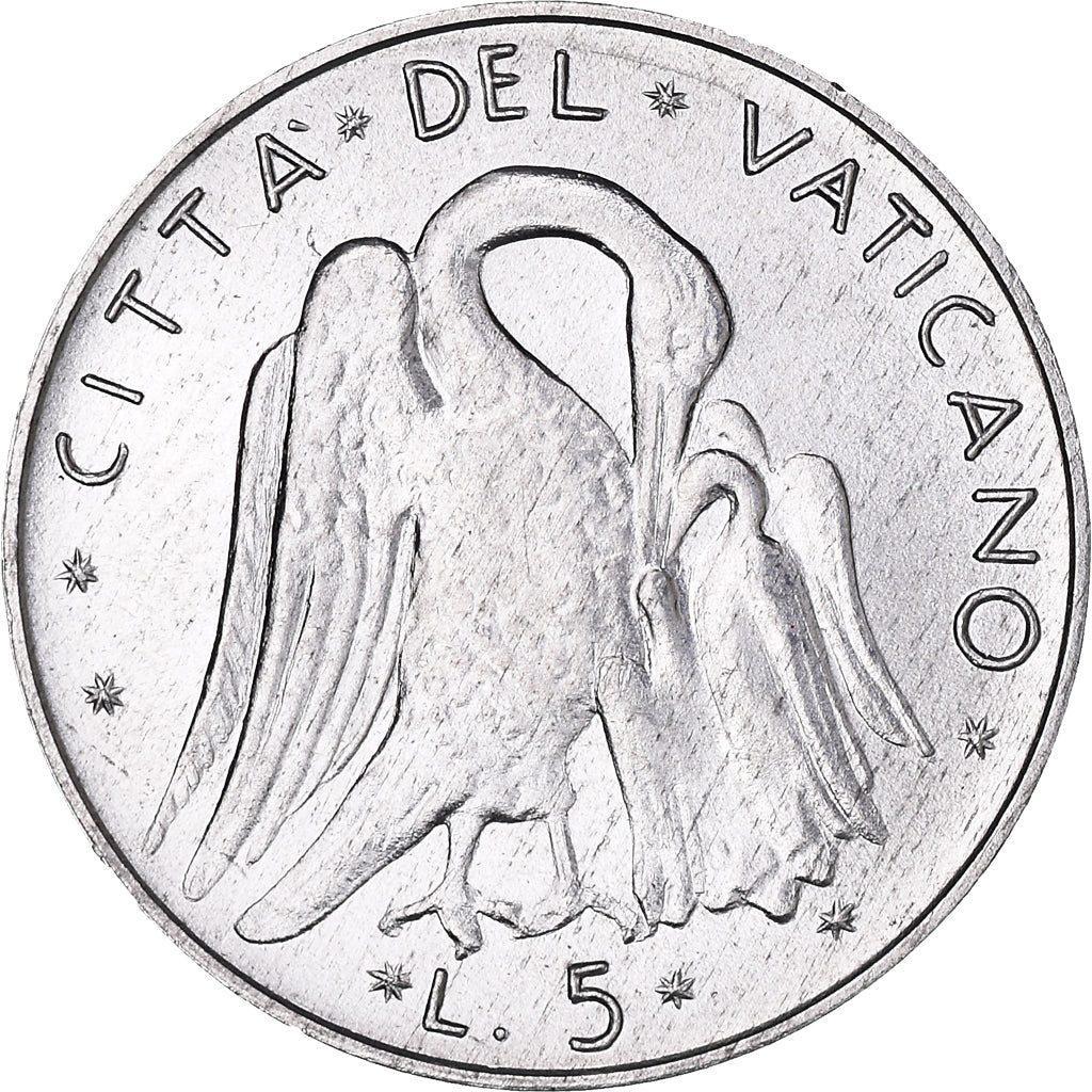 Moneda, CIUDAD DEL VATICANO, Paul VI, 5 Lire, 1974, Roma, FDC, Aluminio, KM:118