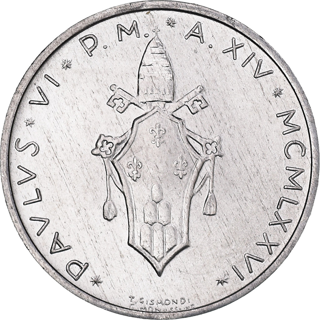 Moneda, CIUDAD DEL VATICANO, Paul VI, Lira, 1976, FDC, Aluminio, KM:116