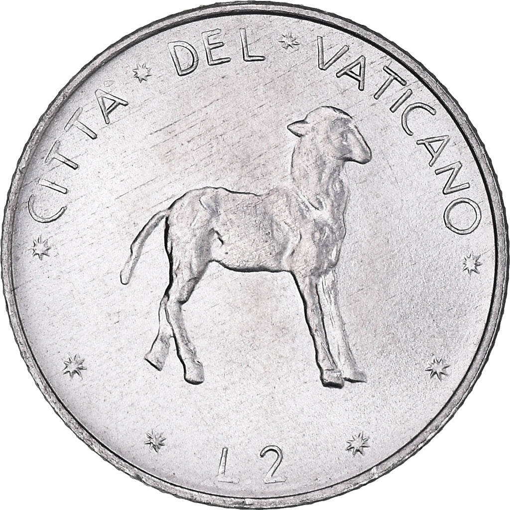 Monnaie, Cité du Vatican, Paul VI, 2 Lire, 1977, Roma, FDC, Aluminium, KM:117