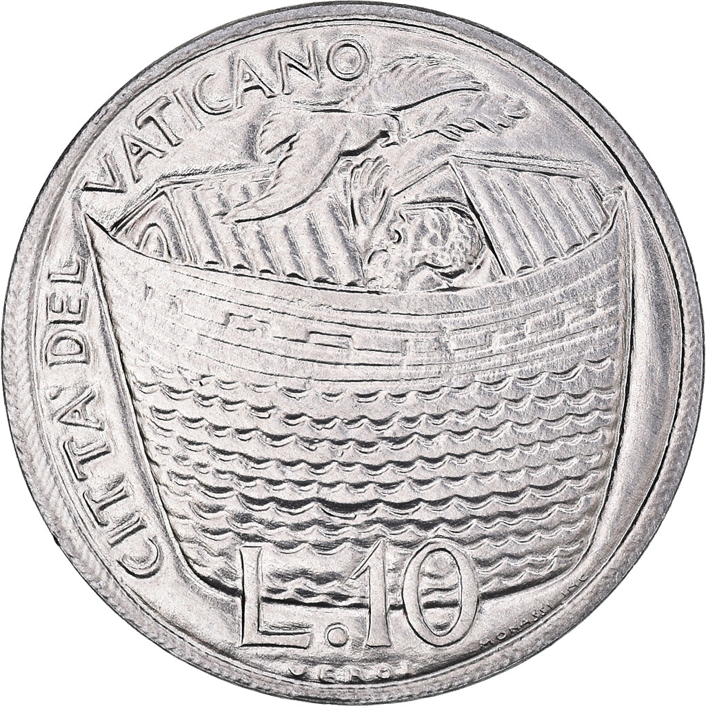 Coin, VATICAN CITY, Paul VI, 10 Lire, 1975, MS(65-70), Aluminum, KM:127