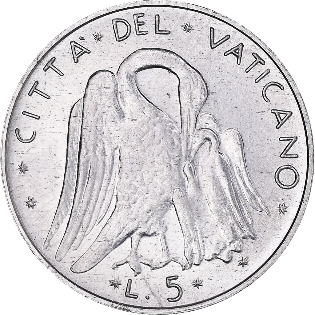 Monnaie, Cité du Vatican, Paul VI, 5 Lire, 1973, FDC, Aluminium, KM:118