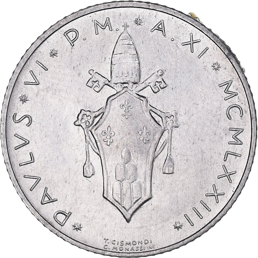 Coin, VATICAN CITY, Paul VI, 2 Lire, 1973, MS(65-70), Aluminum, KM:117