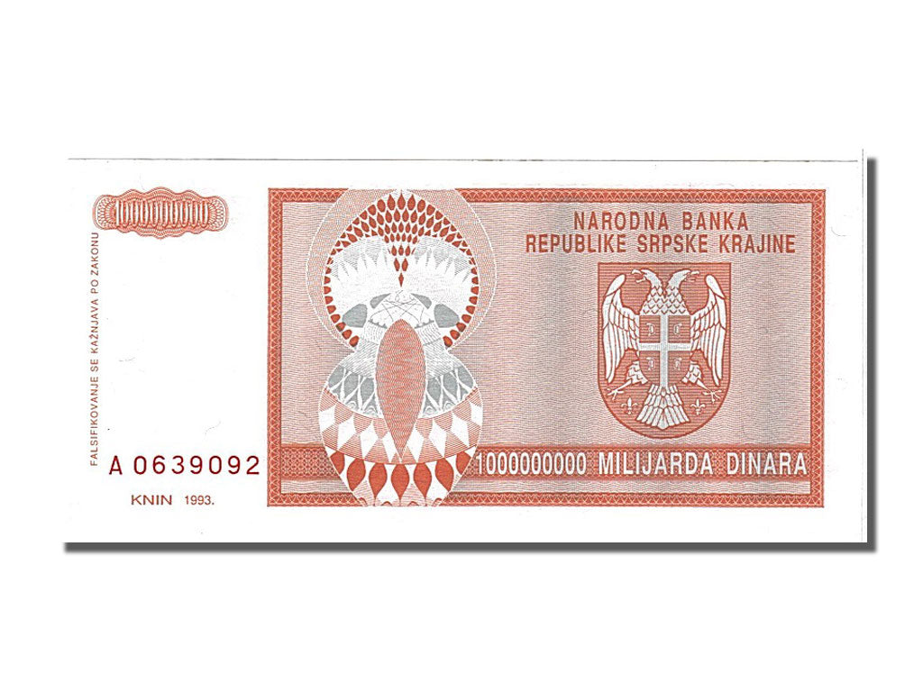 Banconote, Croazia, 1 Milliard Dinara, 1993, FDS