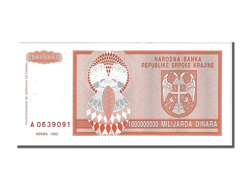 Banconote, Croazia, 1 Milliard Dinara, 1993, FDS