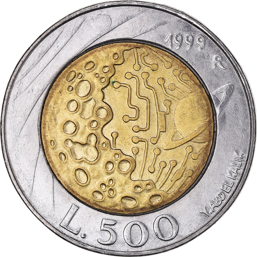 Moeda, San Marino, 500 Lire, 1999, Rome, EF(40-45), Bimetálico, KM:394