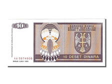 Biljet, Bosnië - Herzegovina, 10 Dinara, 1992, NIEUW