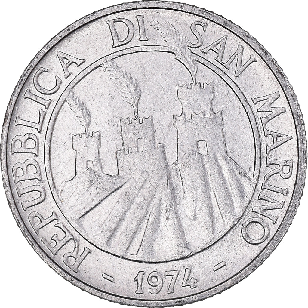 Monnaie, Saint Marin , 2 Lire, 1974, Rome, TTB, Aluminium, KM:31