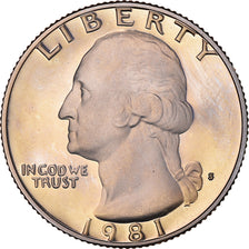 Coin, United States, Washington Quarter, Quarter, 1981, U.S. Mint, San