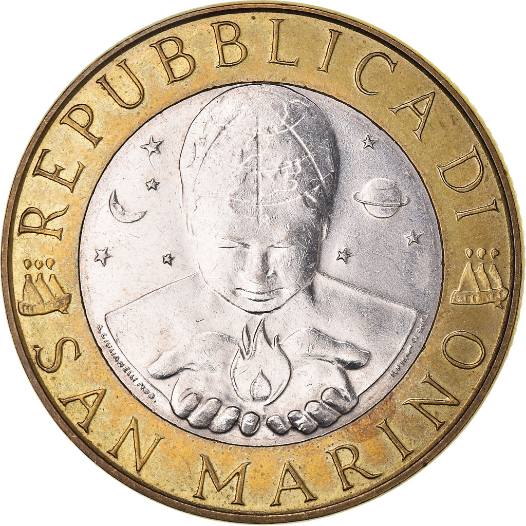 Coin, San Marino, 1000 Lire, 1998, Rome, EF(40-45), Bi-Metallic, KM:384