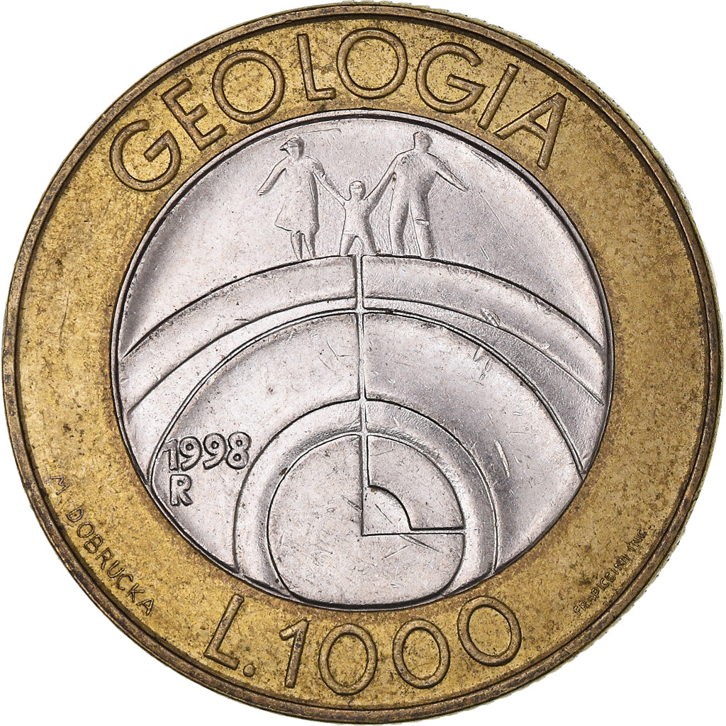 Moneta, San Marino, 1000 Lire, 1998, Rome, VF(30-35), Bimetaliczny, KM:384