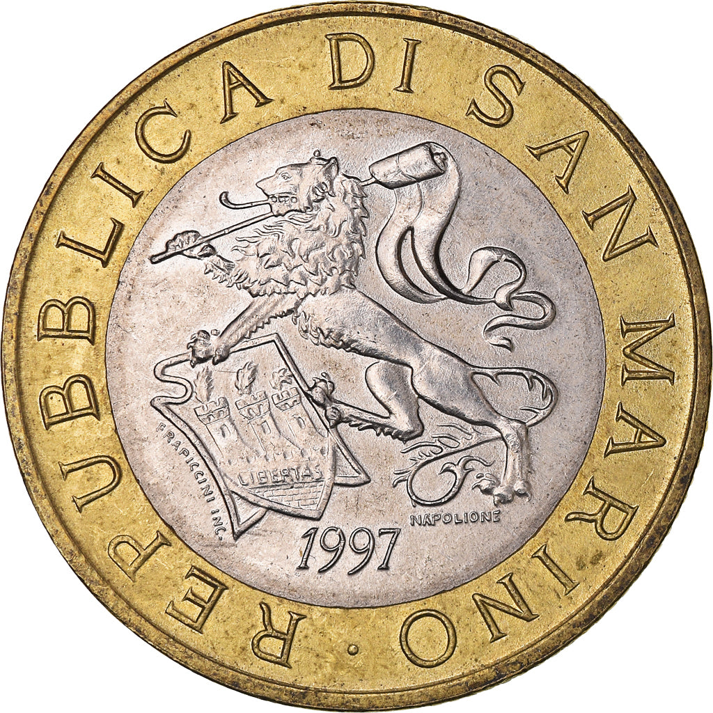 Coin, San Marino, 1000 Lire, 1997, Rome, VF(30-35), Bi-Metallic, KM:368