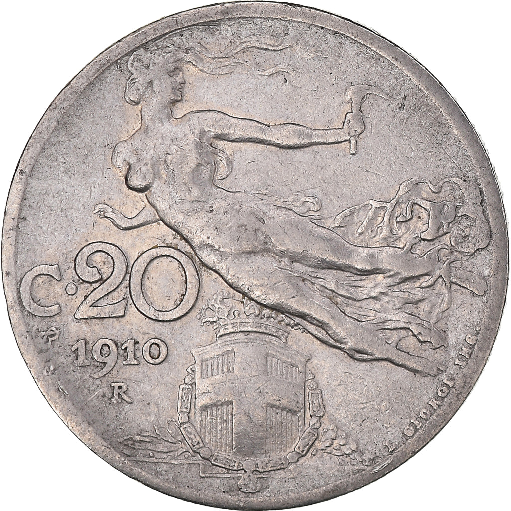 Monnaie, Italie, Vittorio Emanuele III, 20 Centesimi, 1910, Rome, TTB, Nickel