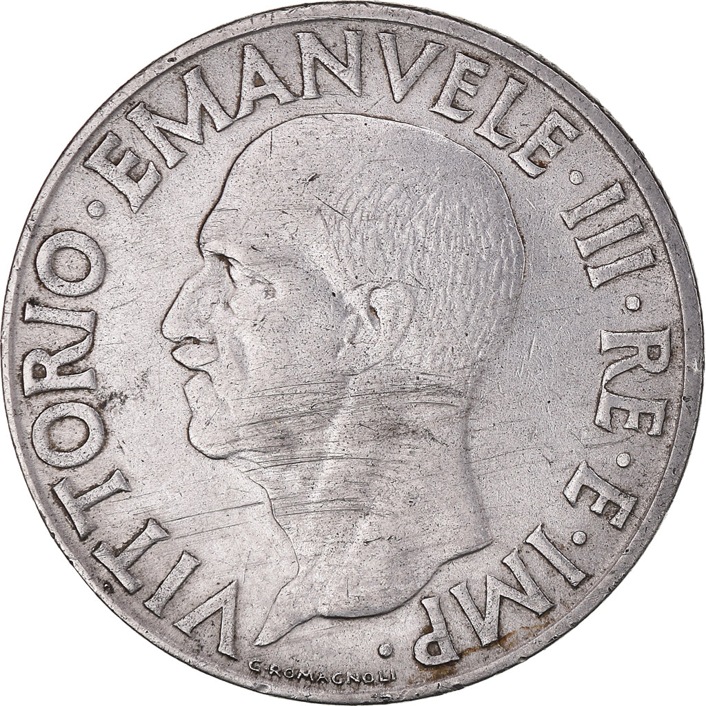 Moneta, Włochy, Lira, 1939, Rome, VF(20-25), Acmonital (austénitique), KM:77a