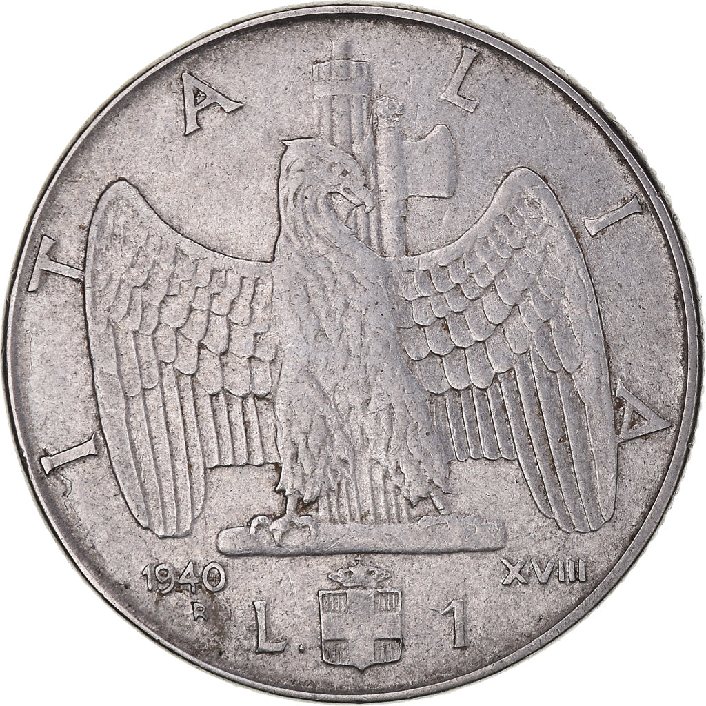 Moneta, Włochy, Vittorio Emanuele III, Lira, 1940, Rome, VF(20-25), Stal