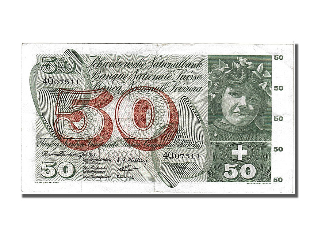 Banknote, Switzerland, 50 Franken, 1955, 1955-07-07, AU(55-58)