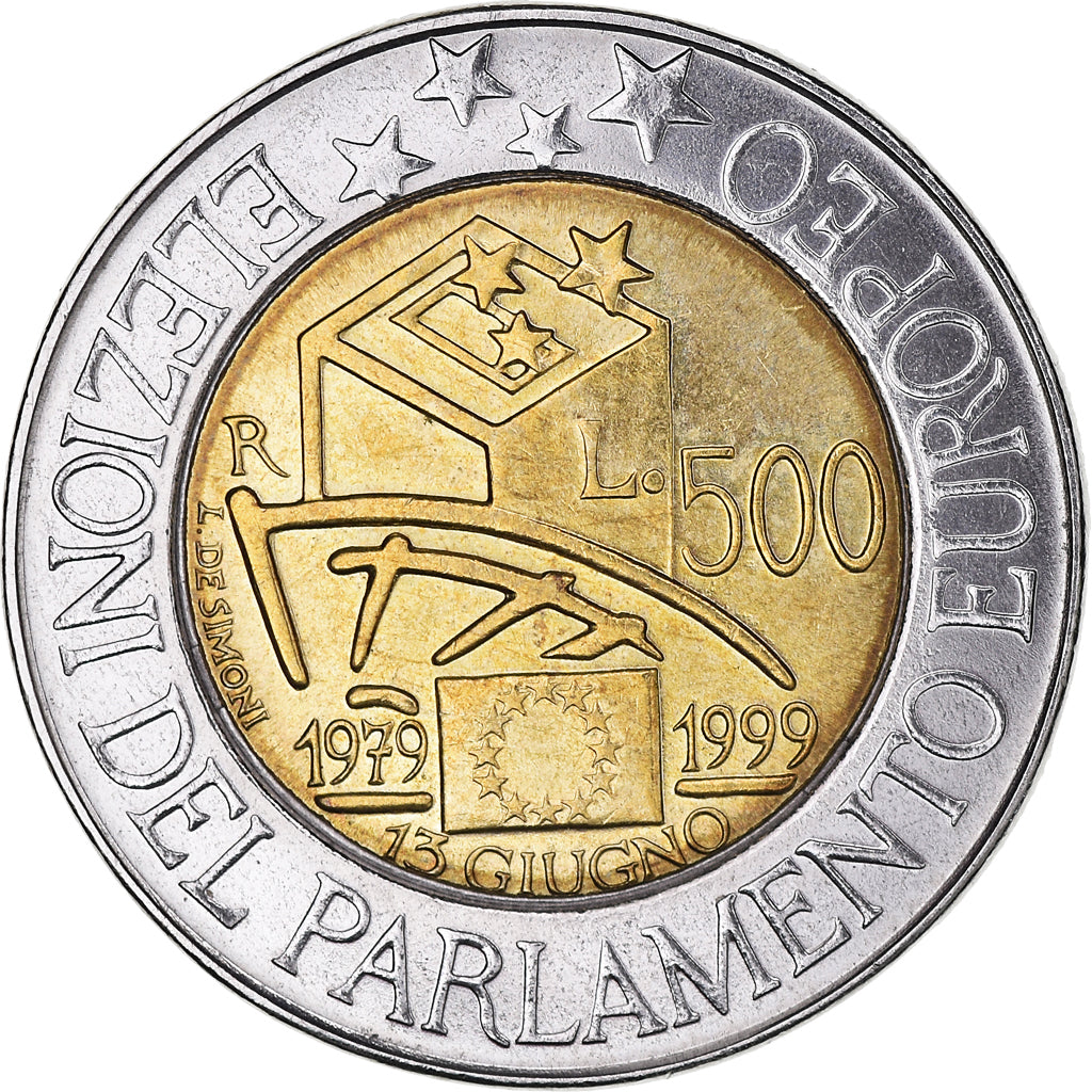 Munten, Italië, 500 Lire, 1999, Rome, ZF+, Bi-Metallic, KM:203