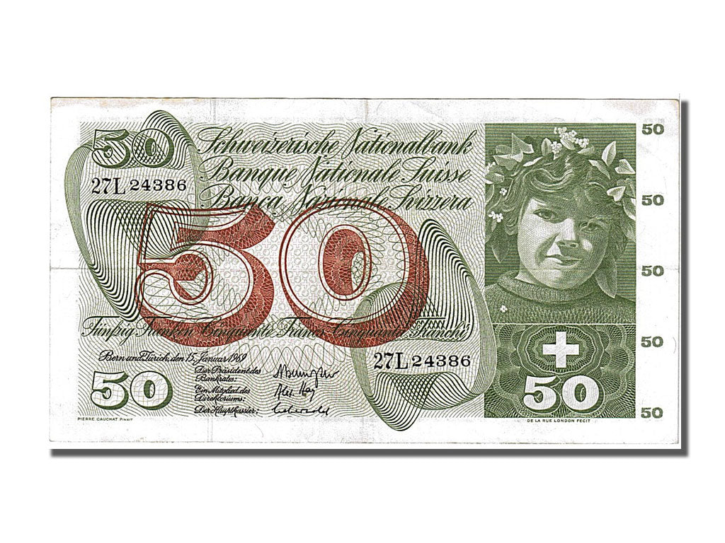 Banknot, Szwajcaria, 50 Franken, 1969, 1969-01-15, EF(40-45)