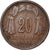 Coin, Chile, 20 Centavos, 1944, EF(40-45), Copper, KM:177