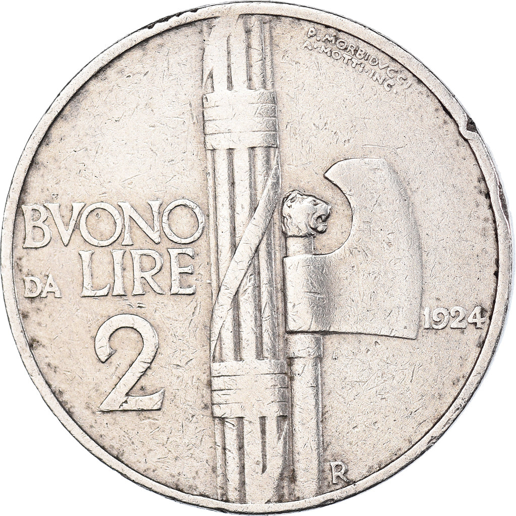 Monnaie, Italie, Vittorio Emanuele III, 2 Lire, 1924, Rome, TB+, Nickel, KM:63