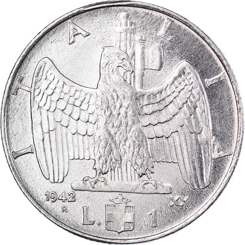 Moeda, Itália, Vittorio Emanuele III, Lira, 1942, Rome, AU(50-53), Aço