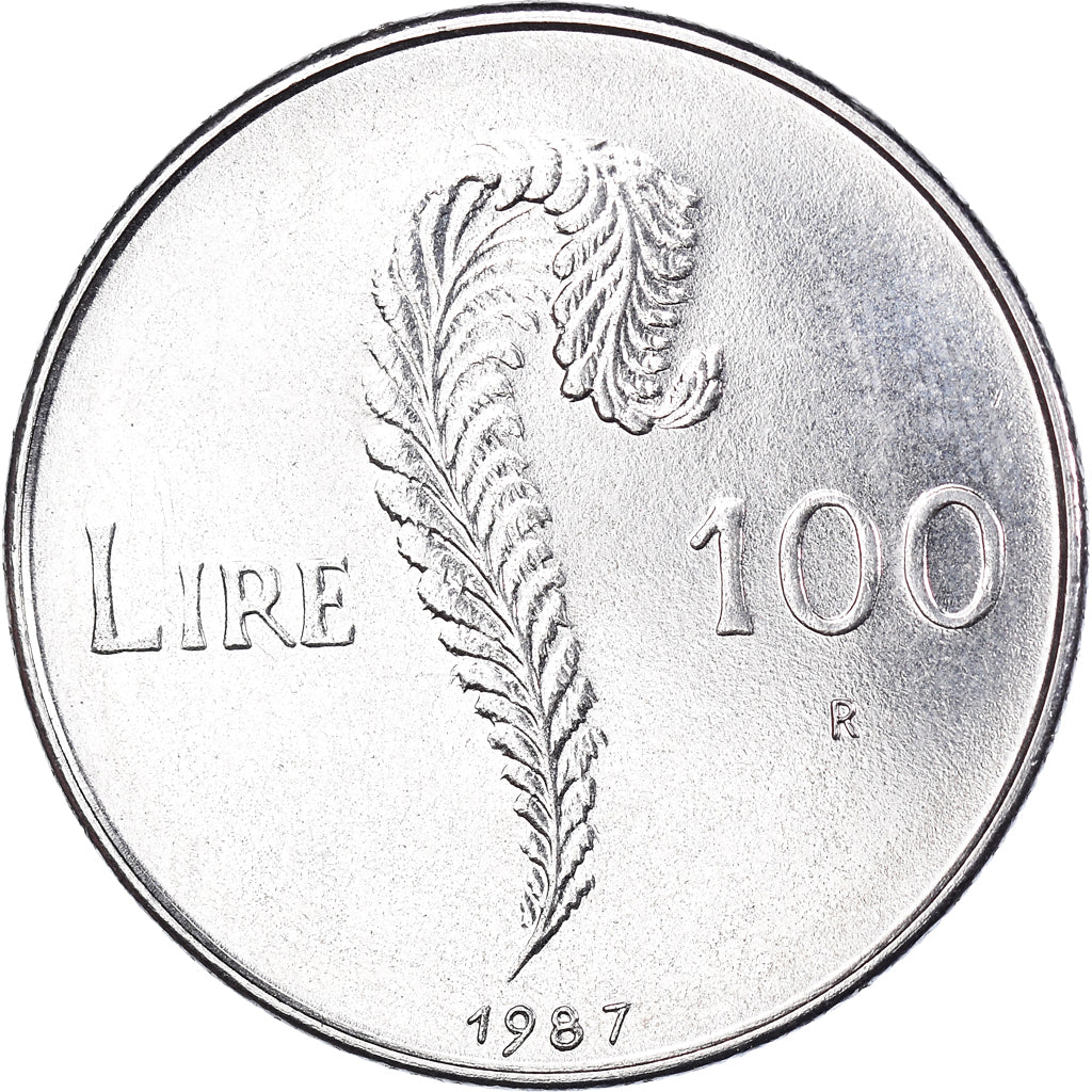 Coin, San Marino, 100 Lire, 1987, Rome, AU(50-53), Steel, KM:207