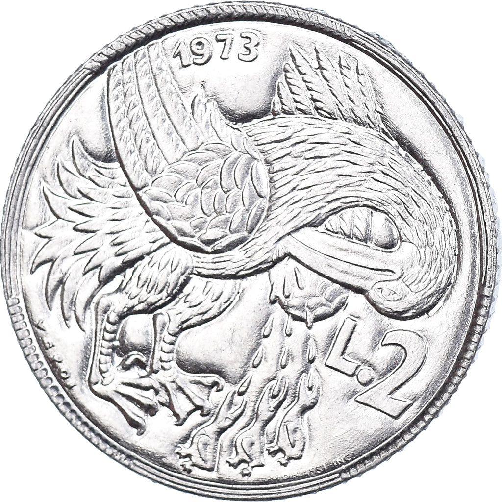 Monnaie, Saint Marin , 2 Lire, 1973, Rome, TTB+, Aluminium, KM:23