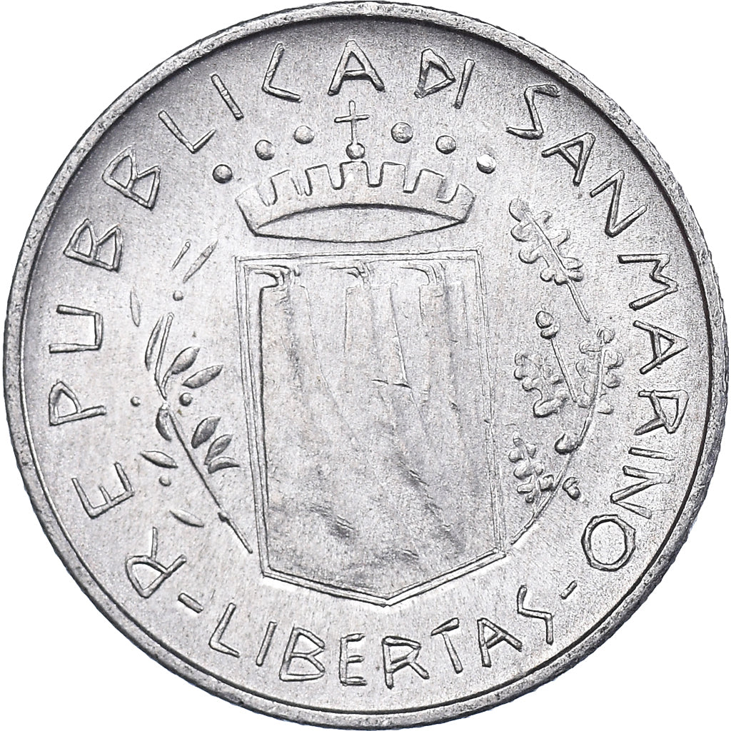 Coin, San Marino, 2 Lire, 1981, EF(40-45), Aluminum, KM:117