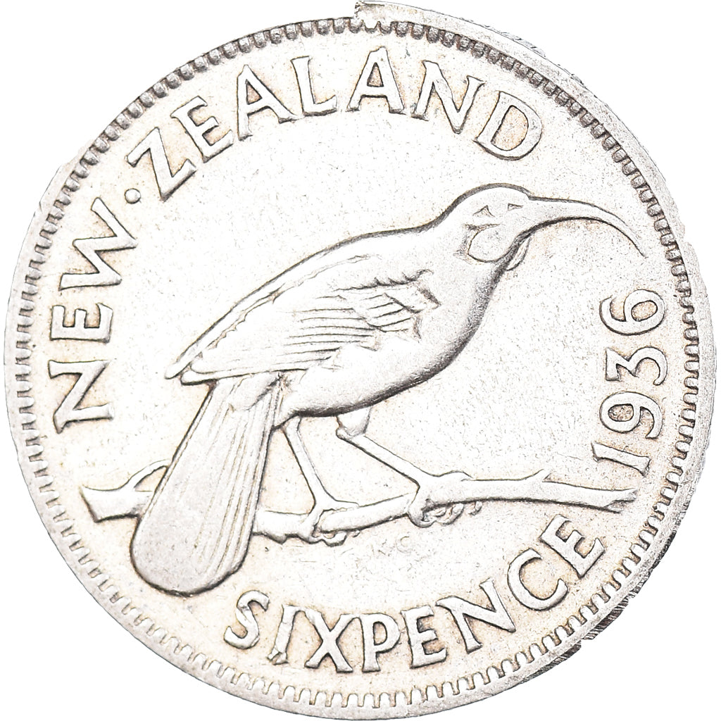 Monnaie, Nouvelle-Zélande, George V, 6 Pence, 1936, TB+, Argent, KM:2