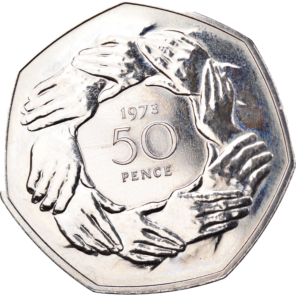 Coin, Great Britain, Elizabeth II, 50 Pence, 1973, MS(63), Copper-nickel, KM:918