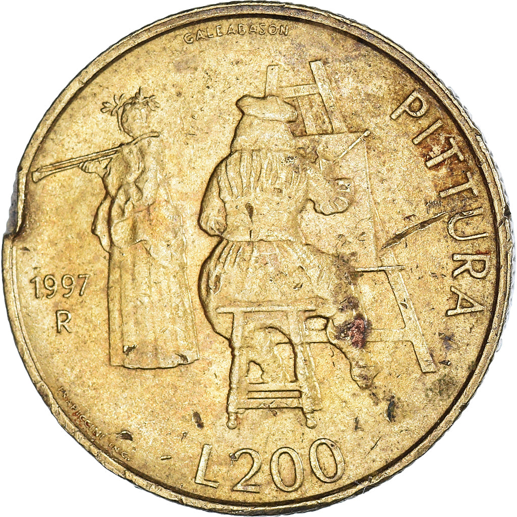 Moneta, San Marino, 200 Lire, 1997, MB, Alluminio-bronzo, KM:366