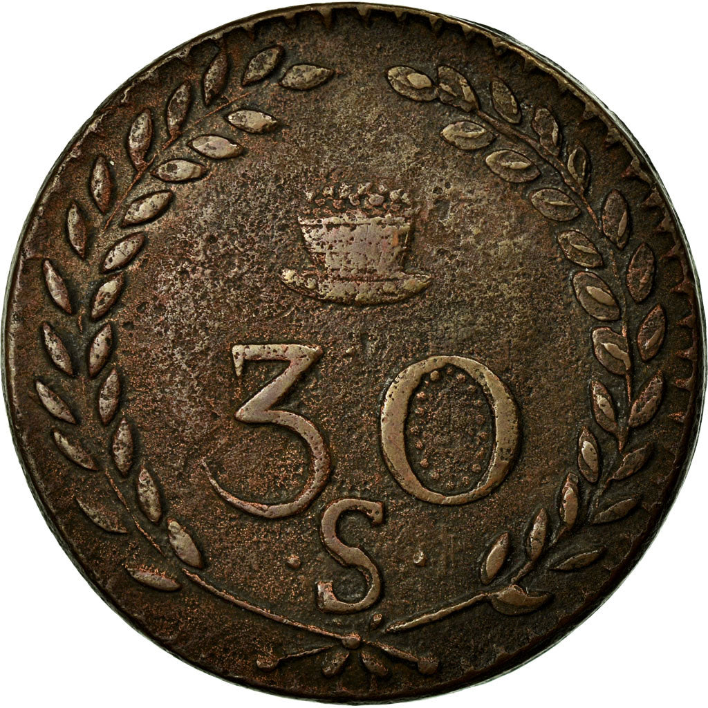 Münze, Frankreich, 30 Sous, 1820, Aniche, SS, Bronze