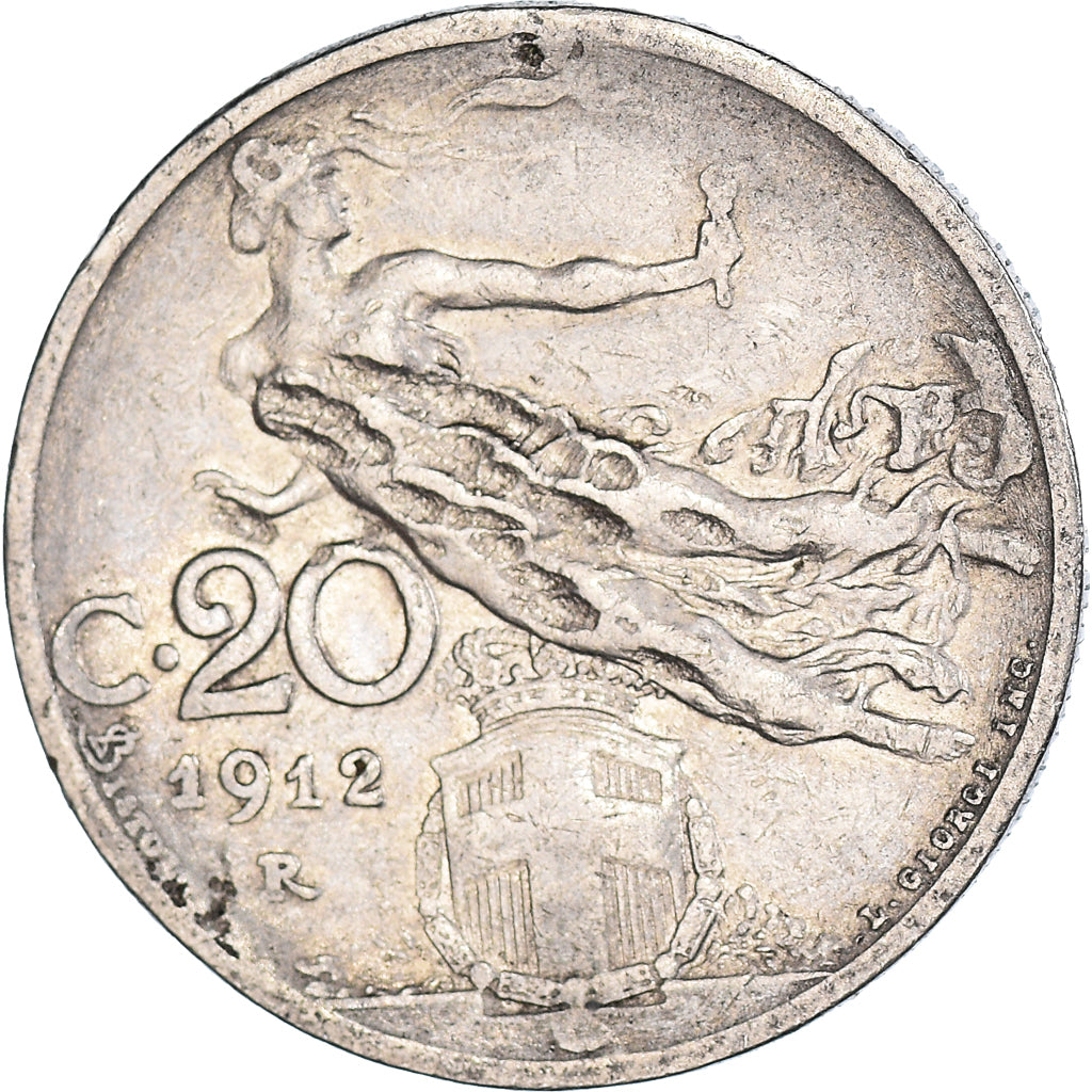 Munten, Italië, Vittorio Emanuele III, 20 Centesimi, 1912, Rome, FR, Nickel