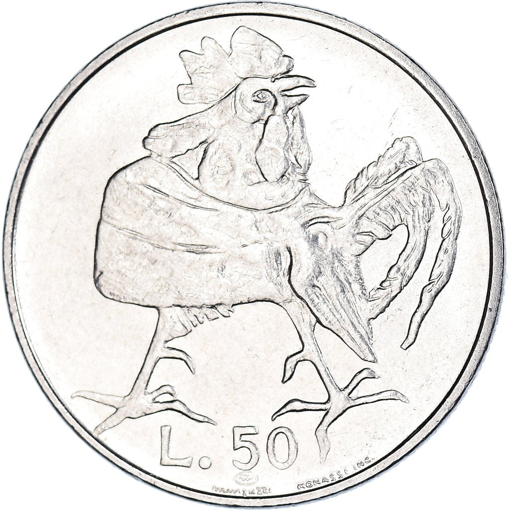 Monnaie, Saint Marin , 50 Lire, 1974, Rome, FDC, TTB+, Acier, KM:35