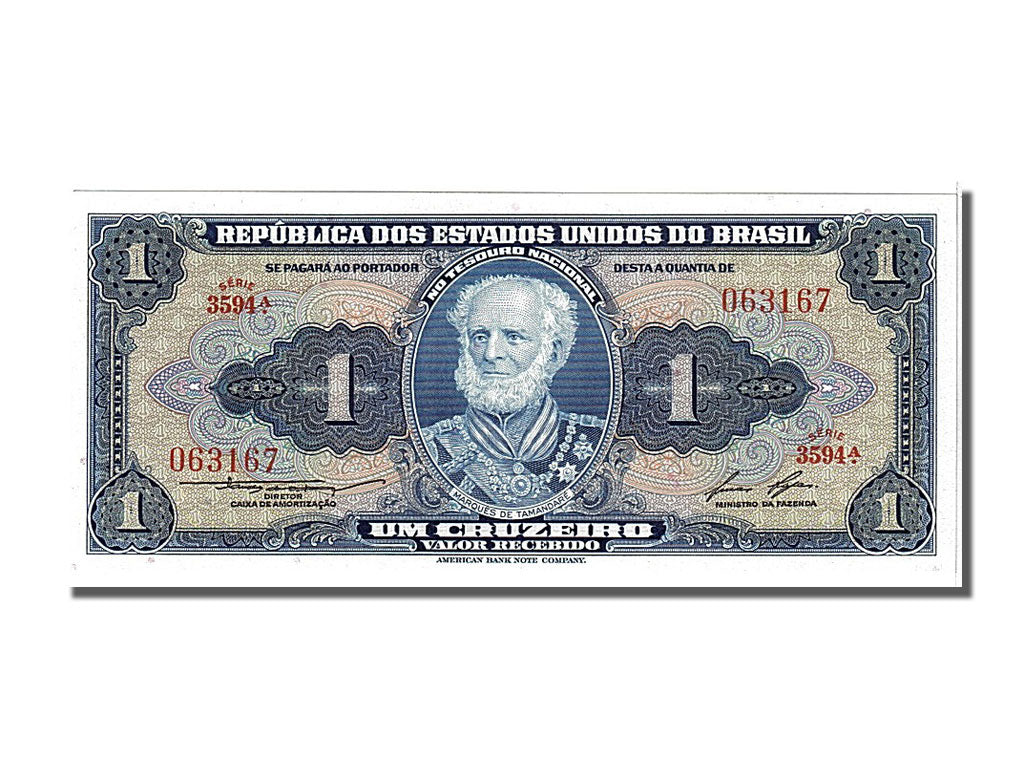 Banconote, Brasile, 1 Cruzeiro, 1954, FDS