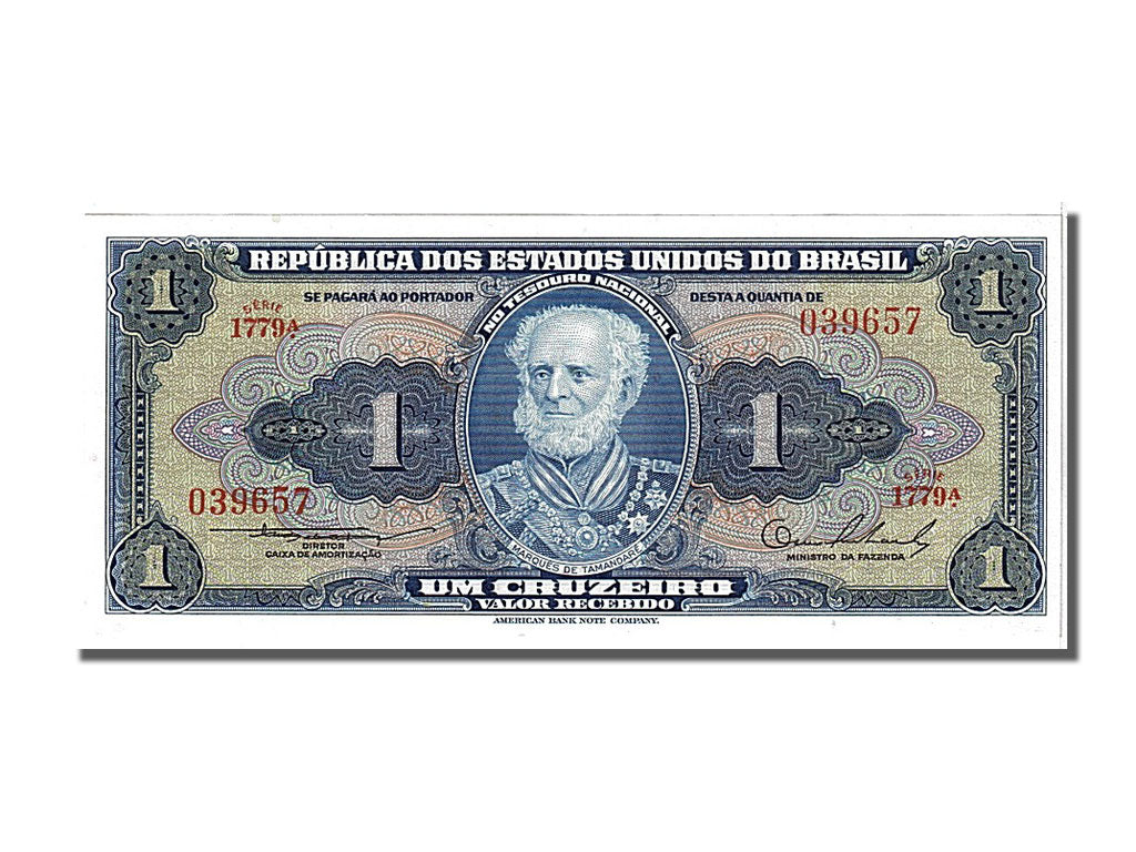 Banknote, Brazil, 1 Cruzeiro, 1954, UNC(65-70)