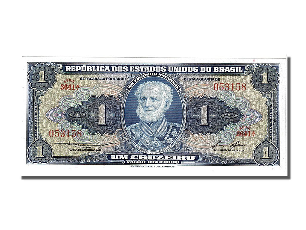 Banconote, Brasile, 1 Cruzeiro, 1954, FDS