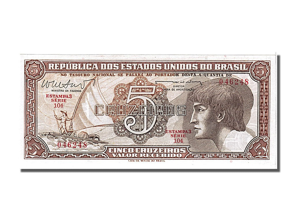 Banknote, Brazil, 5 Cruzeiros, 1961, UNC(65-70)