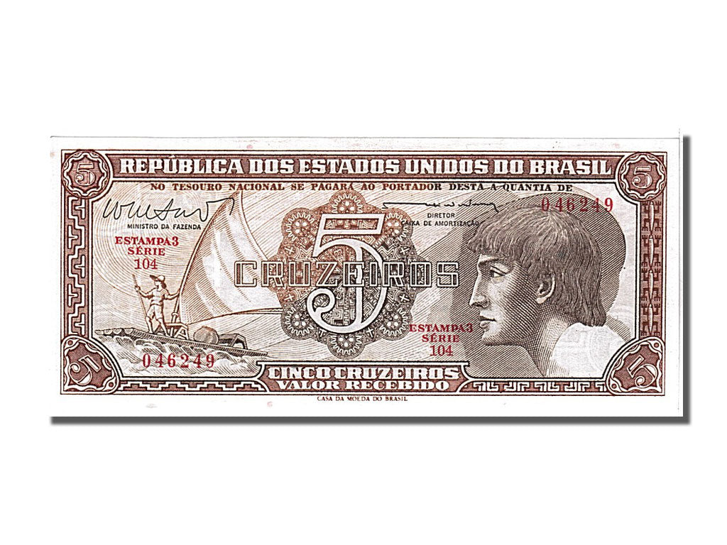 Banknote, Brazil, 5 Cruzeiros, 1961, UNC(65-70)