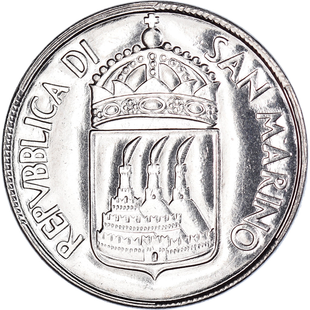 Coin, San Marino, 50 Lire, 1973, Rome, MS(63), Steel, KM:27