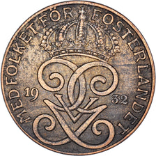 Coin, Sweden, Gustaf V, 2 Öre, 1932, EF(40-45), Bronze, KM:778