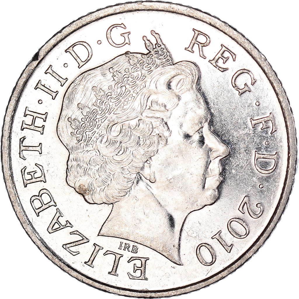 Moneda, Gran Bretaña, Elizabeth II, 10 Pence, 2010, MBC+, Cobre - níquel